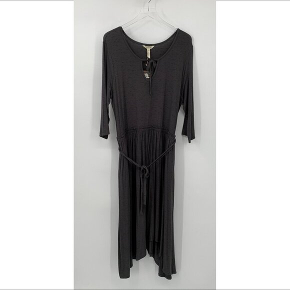 Matilda Jane Go West midi dress gray black space dye knit stretch shift new XXL - Picture 2 of 5